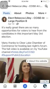 MDASH INK: MARKETING ANALYST AND CONSULTANT IN LUBBOCK Elect Rebecca Lilley - Facebook Posts, Community Acknowledgement